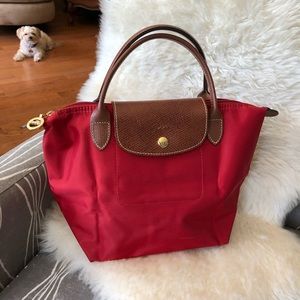 Longchamp mini tote bag red